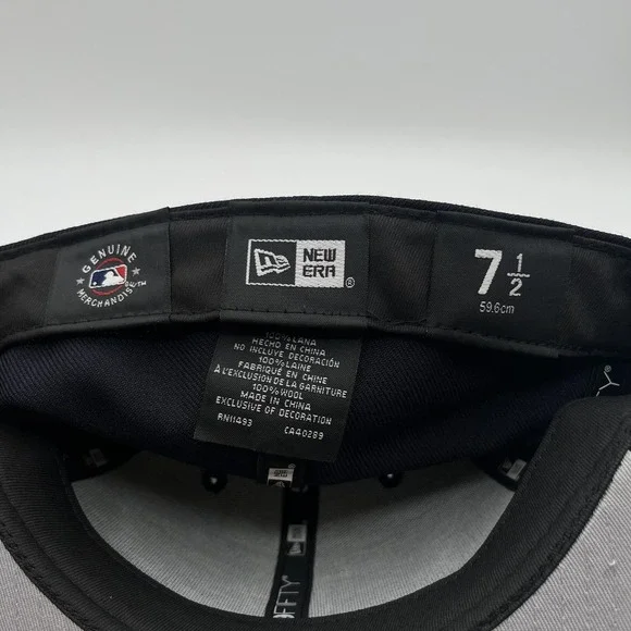 Boston Red Sox New Era Hat Cap Fitted Mens 7 1/2 Blue MLB Baseball 59FIFTY NEW - Picture 7 of 7